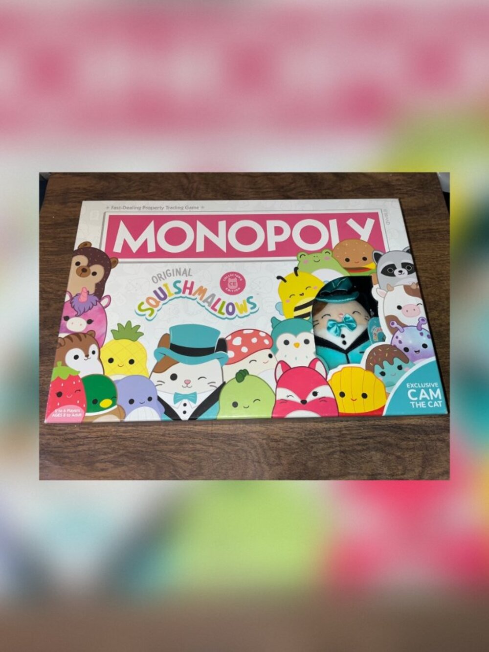 Original Squishmallows Monopoly CE Collector's Edition Board Game w/ Cam the Cat